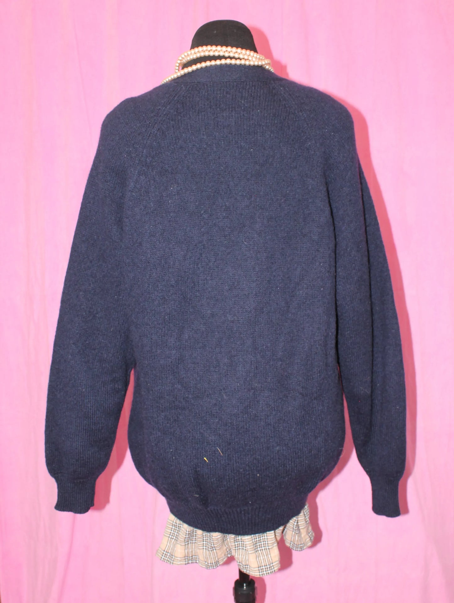 Vintage Navy Wool Cardigan - Size M/L