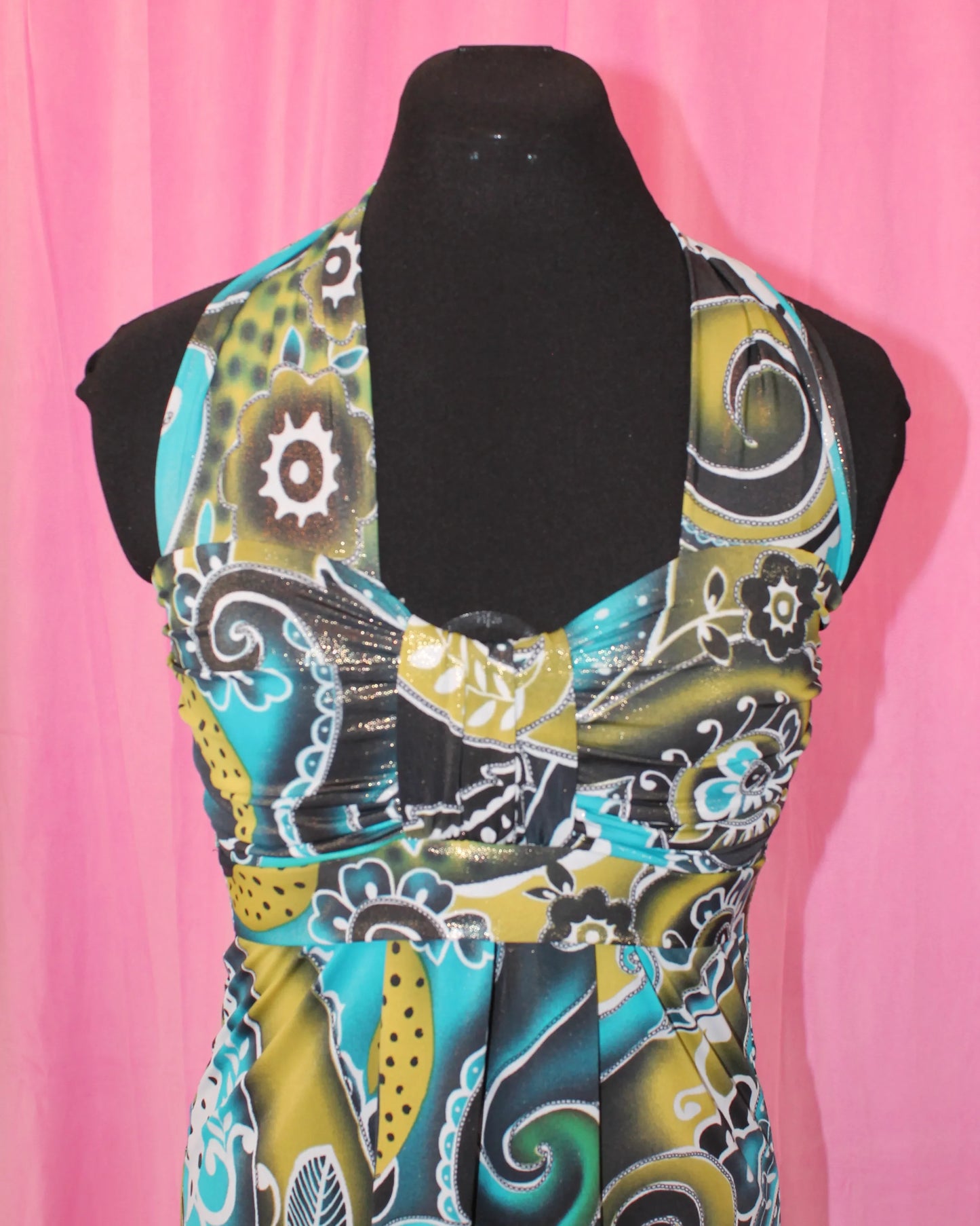 Abstract Halter Dress- Size XS