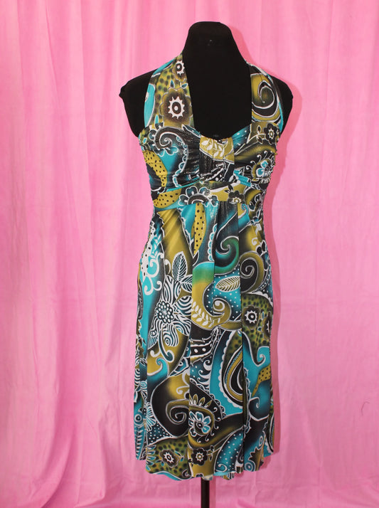 Abstract Halter Dress- Size XS