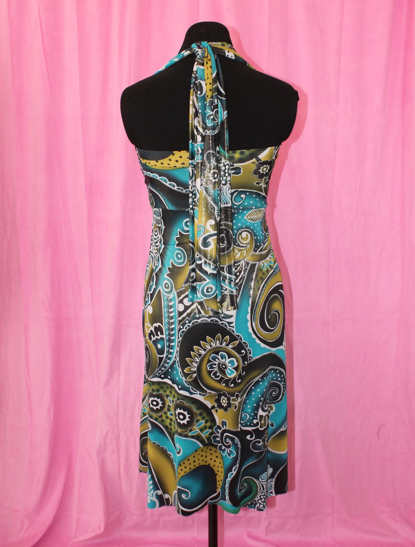 Abstract Halter Dress- Size XS