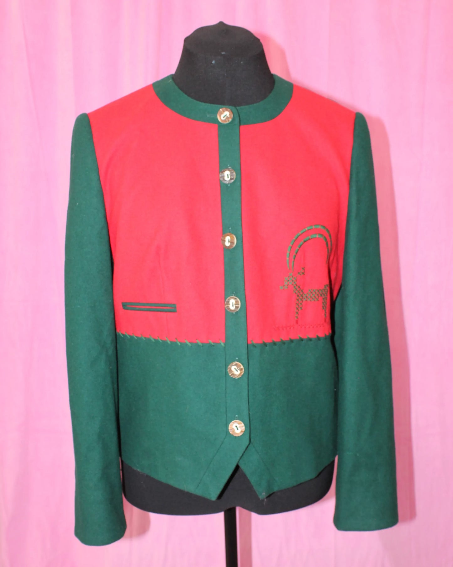 Perry City | Womens | Blazer | Green & Red | Size S