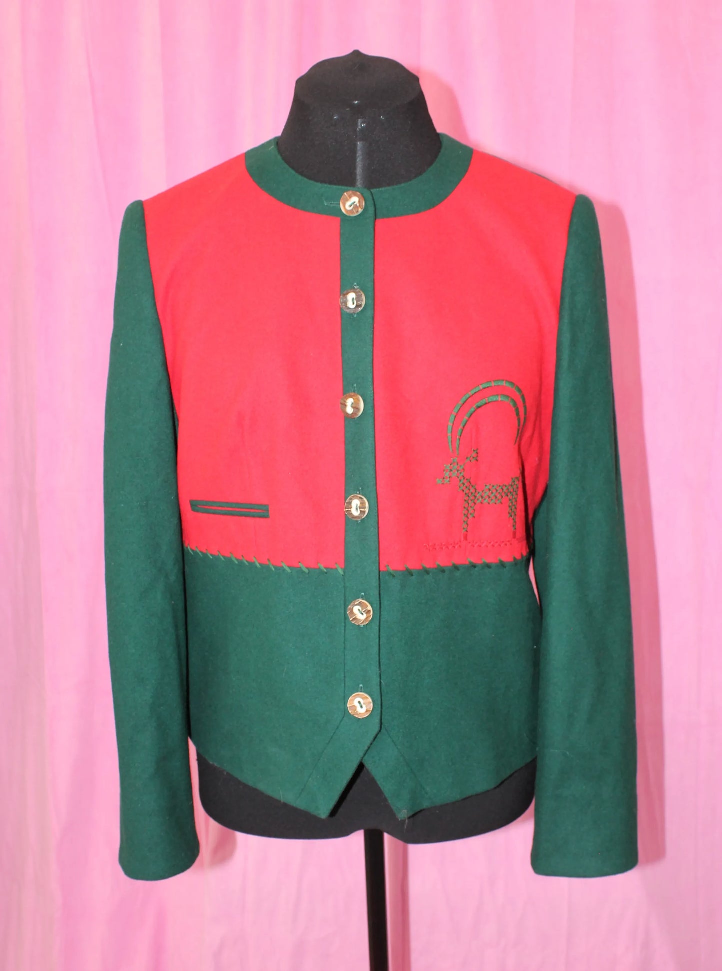 Perry City | Womens | Blazer | Green & Red | Size S