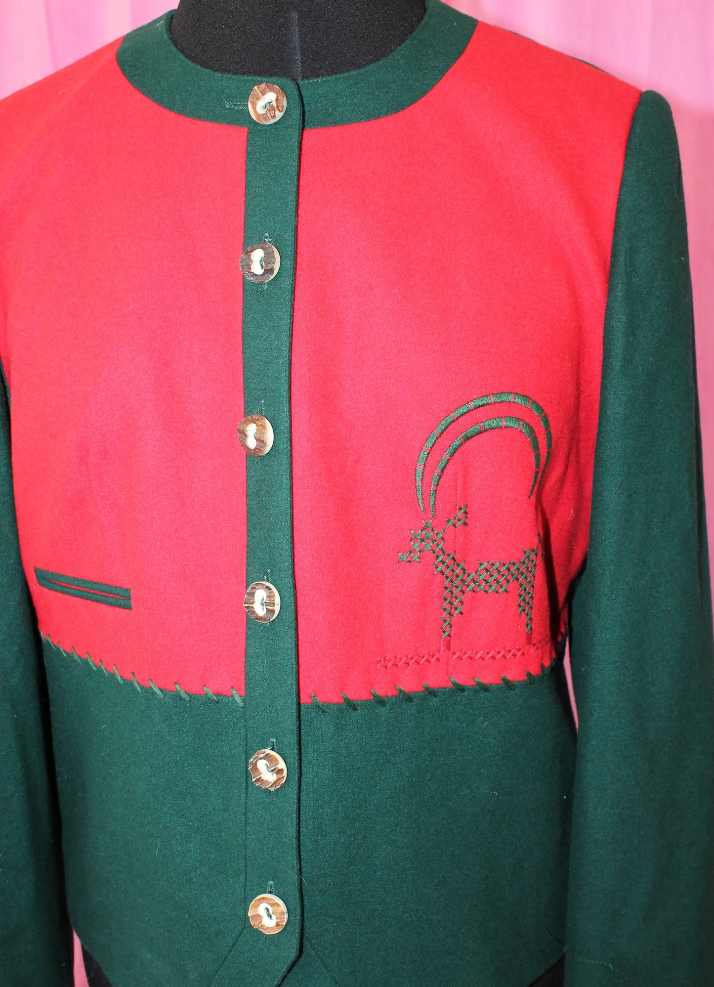 Perry City | Womens | Blazer | Green & Red | Size S