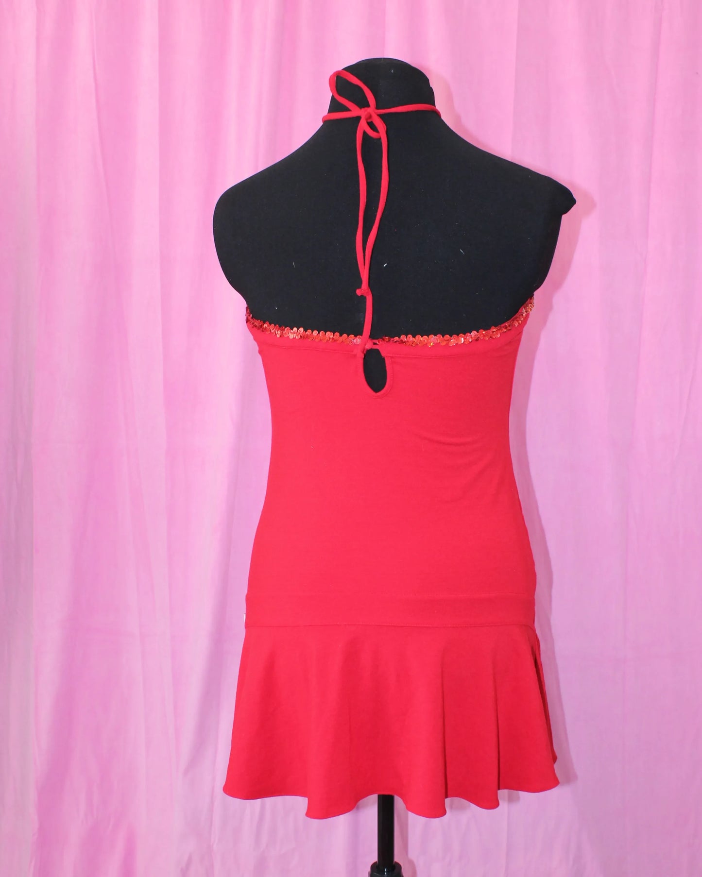 Red Low Waisted Dress- Size M