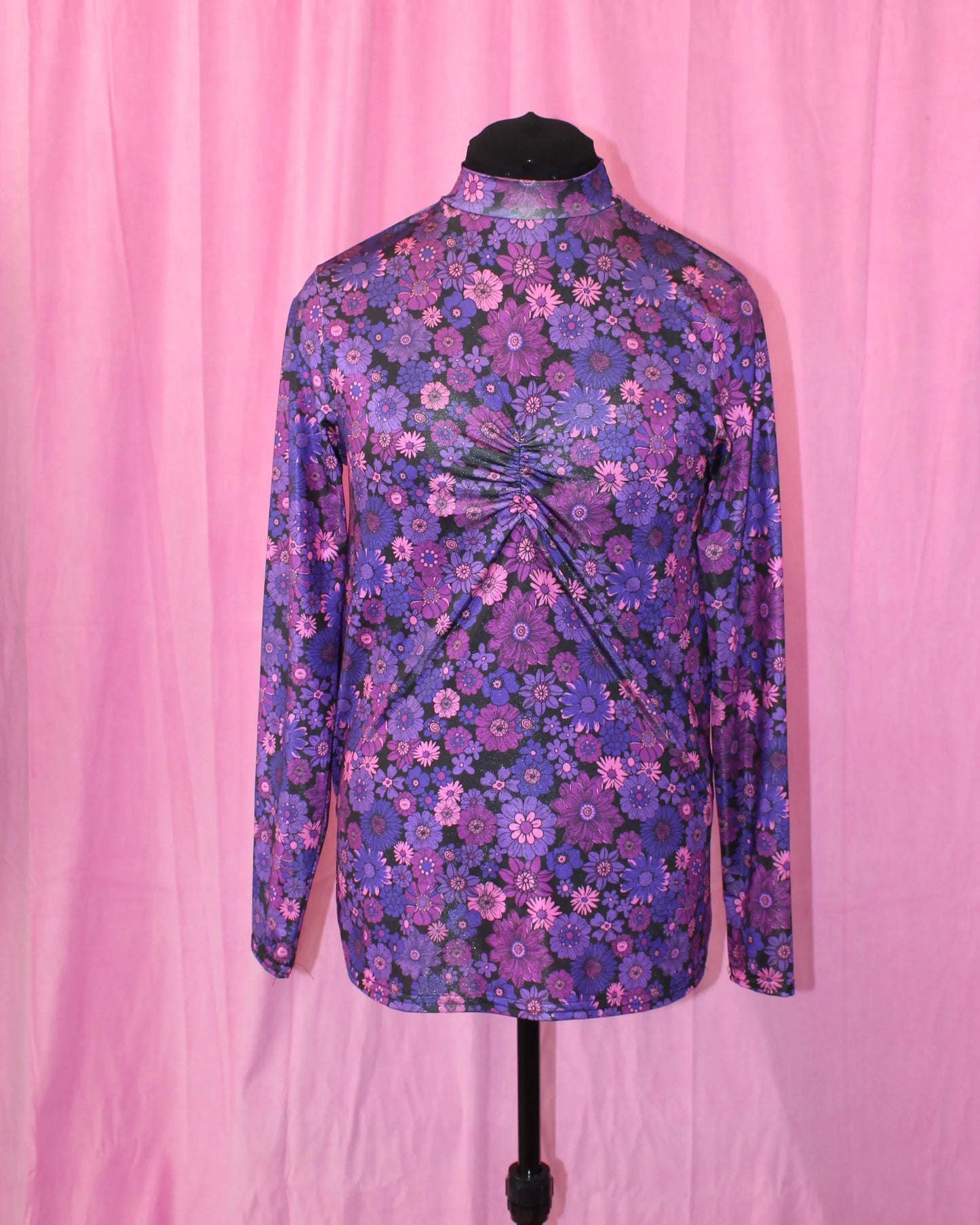 River Island | Womens | High Neck Top | Purple Floral | Size 12