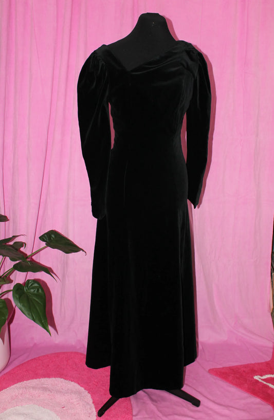 Black Velvet Laura Ashley Dress- Size XS