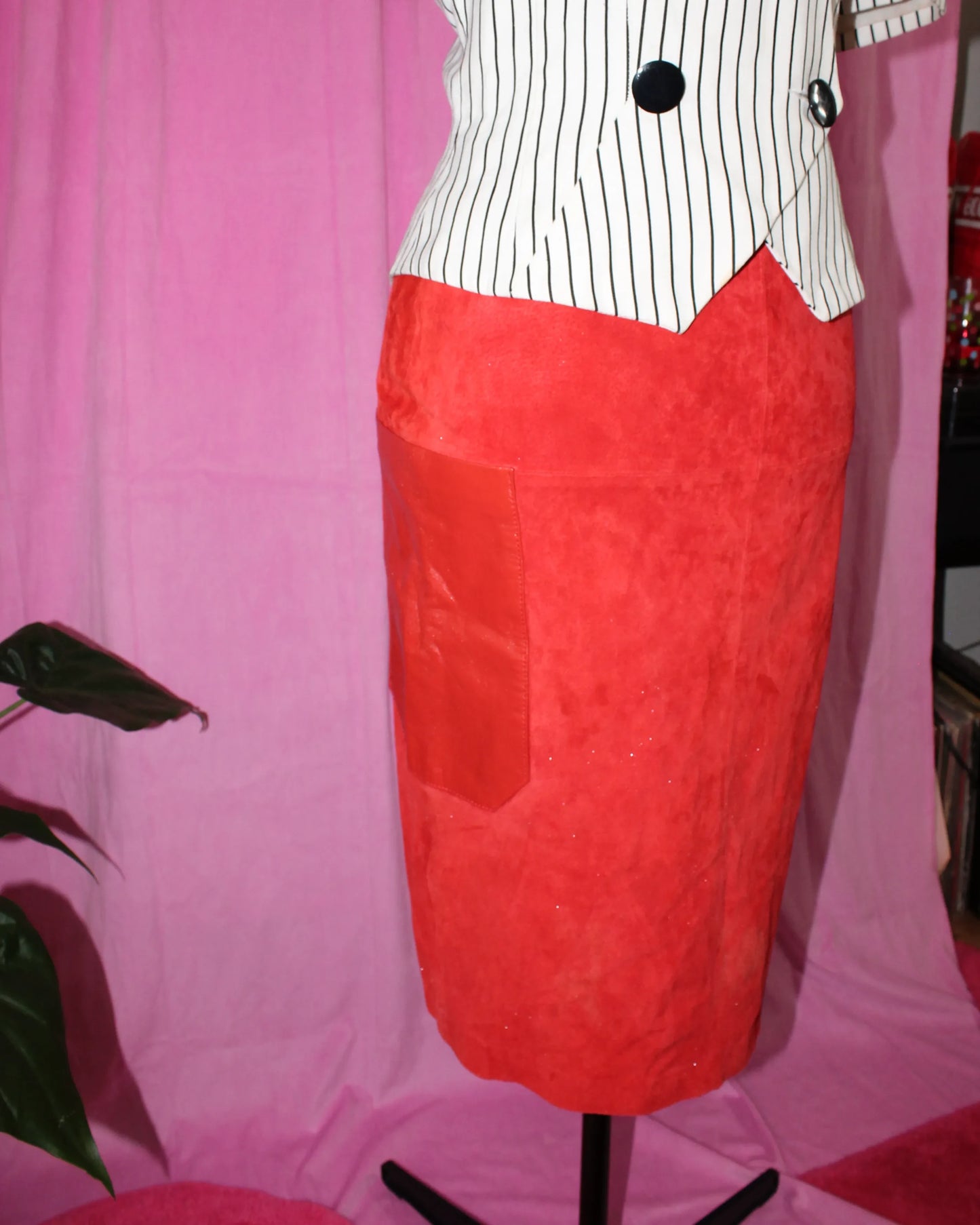 Red Suede ASOS Skirt- Size 10