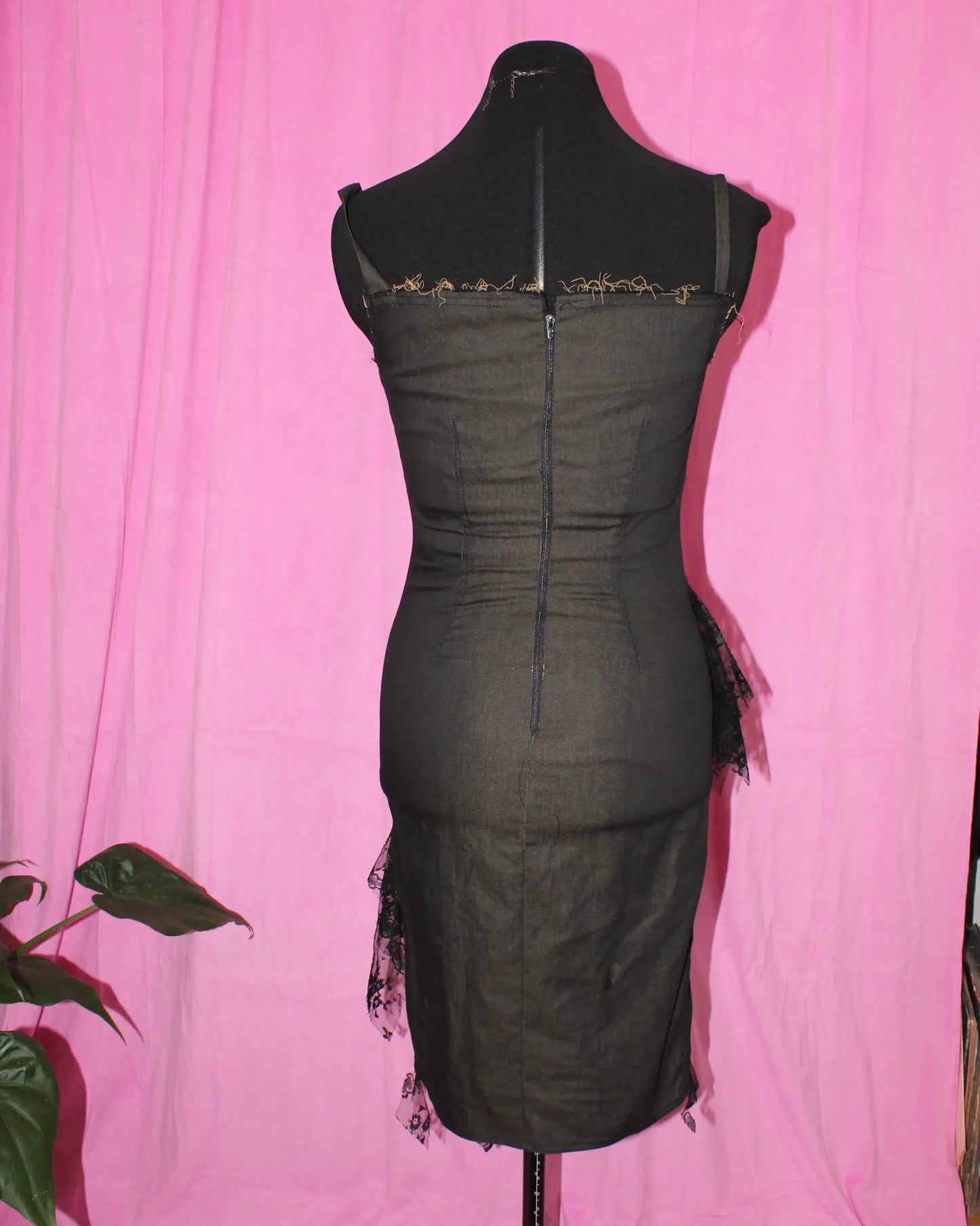 Distressed Denim Dress- Size S