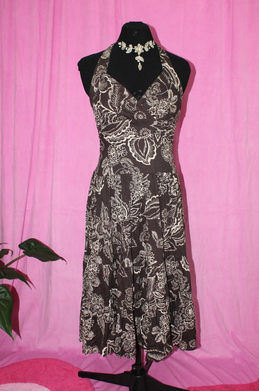 Brown Halter Neck Dress- Size 10