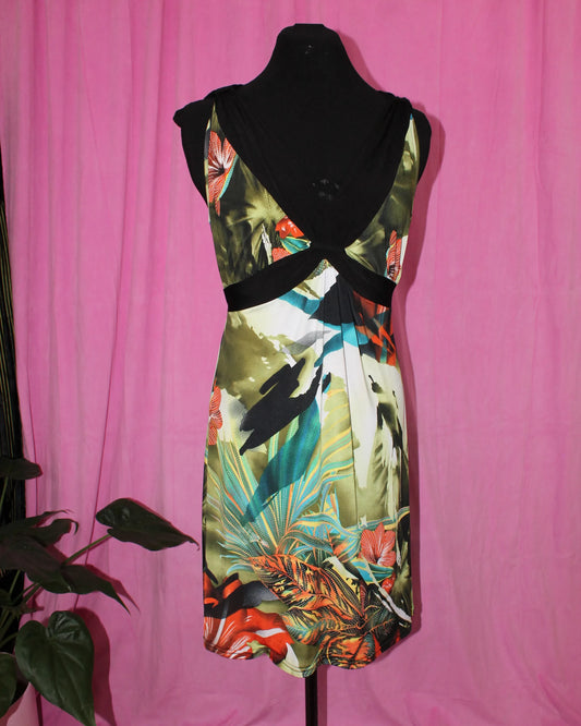 Abstract Tie Back Dress- Size M