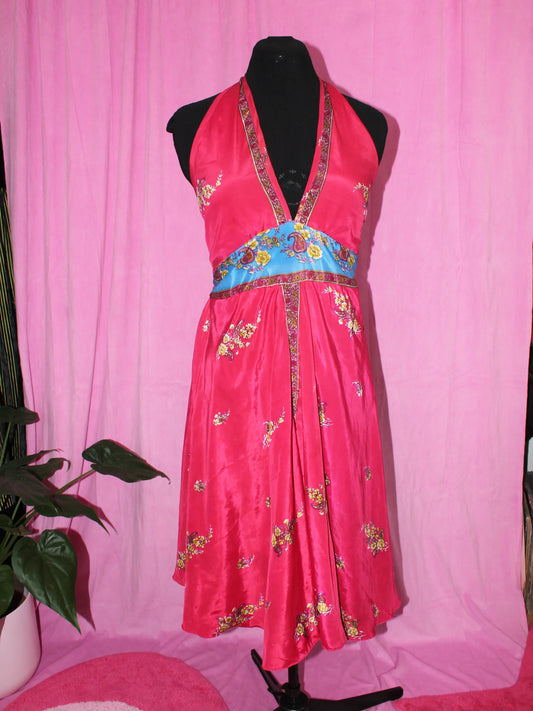 Red Boho Halter Dress- Size M