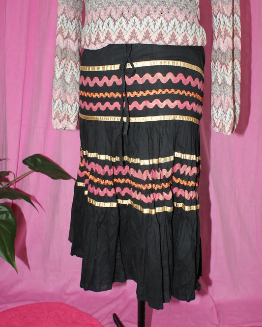 Black Tiered Skirt- Size S