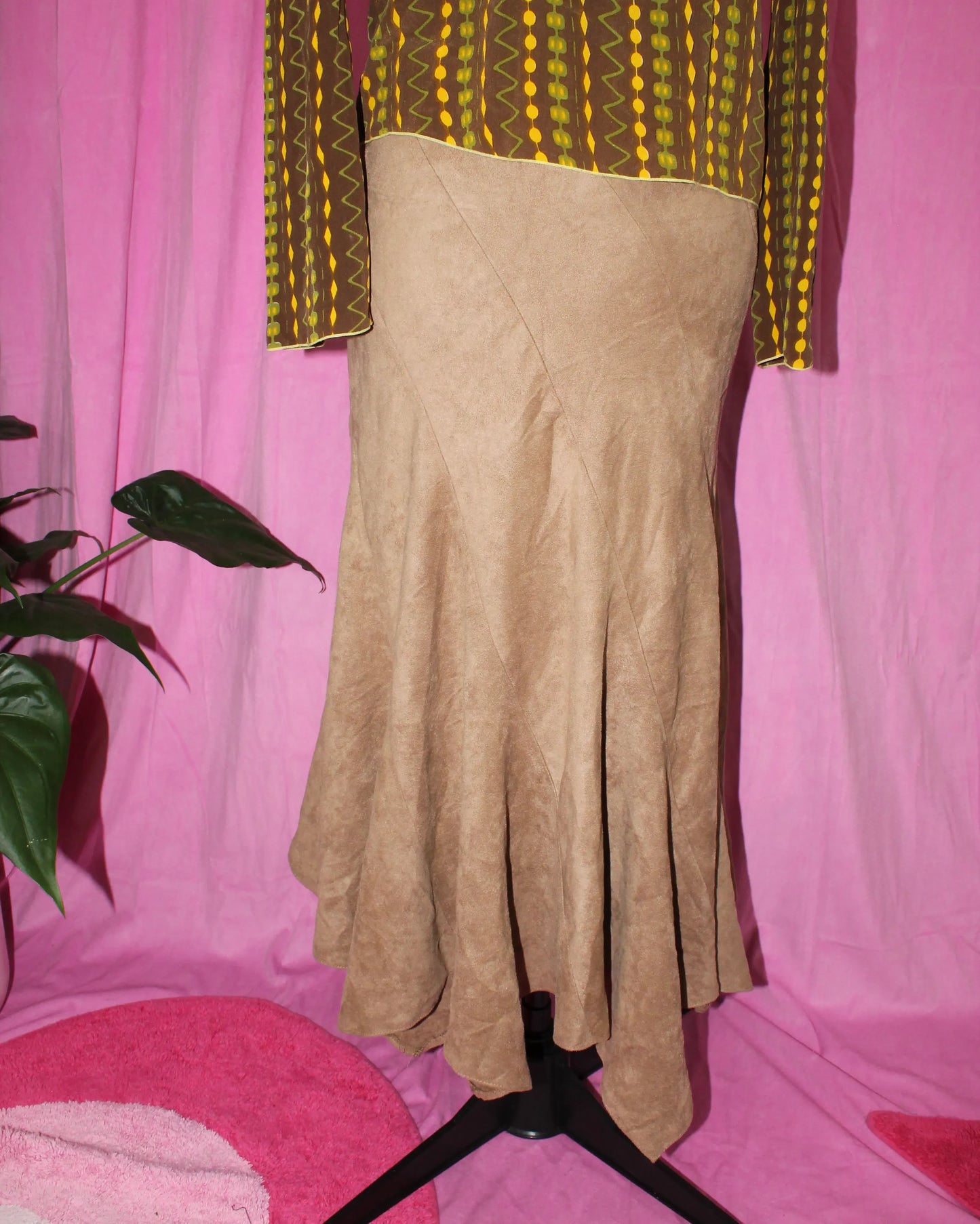 BHS Tan Midi Skirt- Size 14